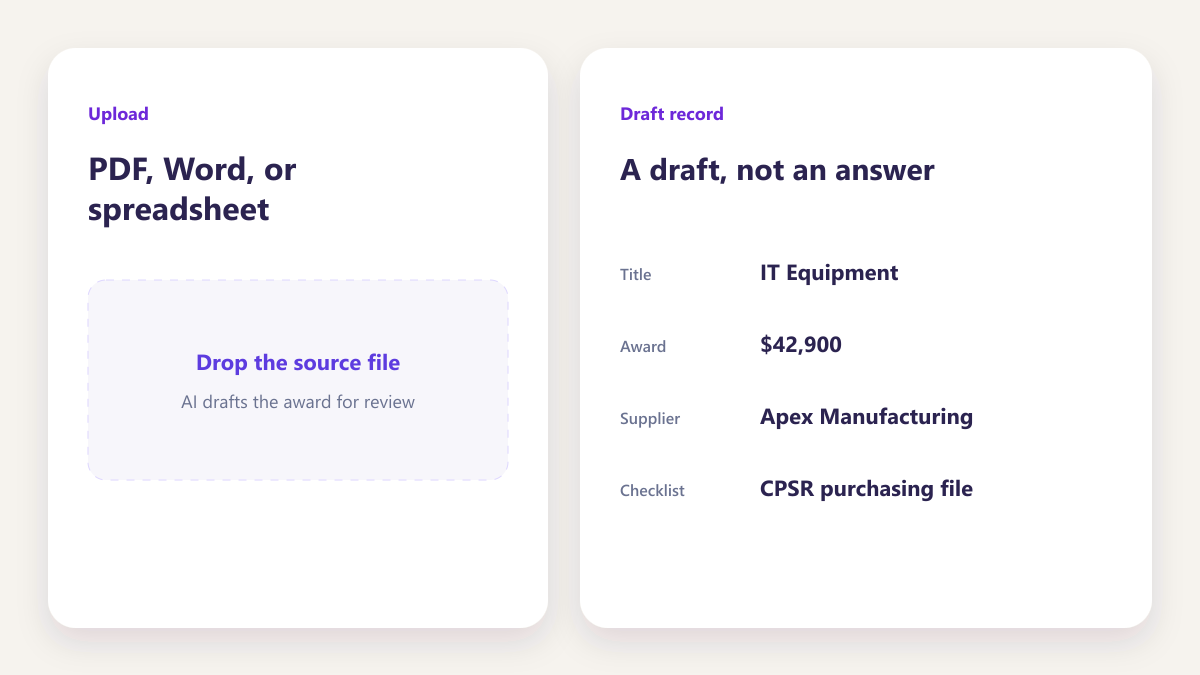 ProcureAudit A draft, not an answer