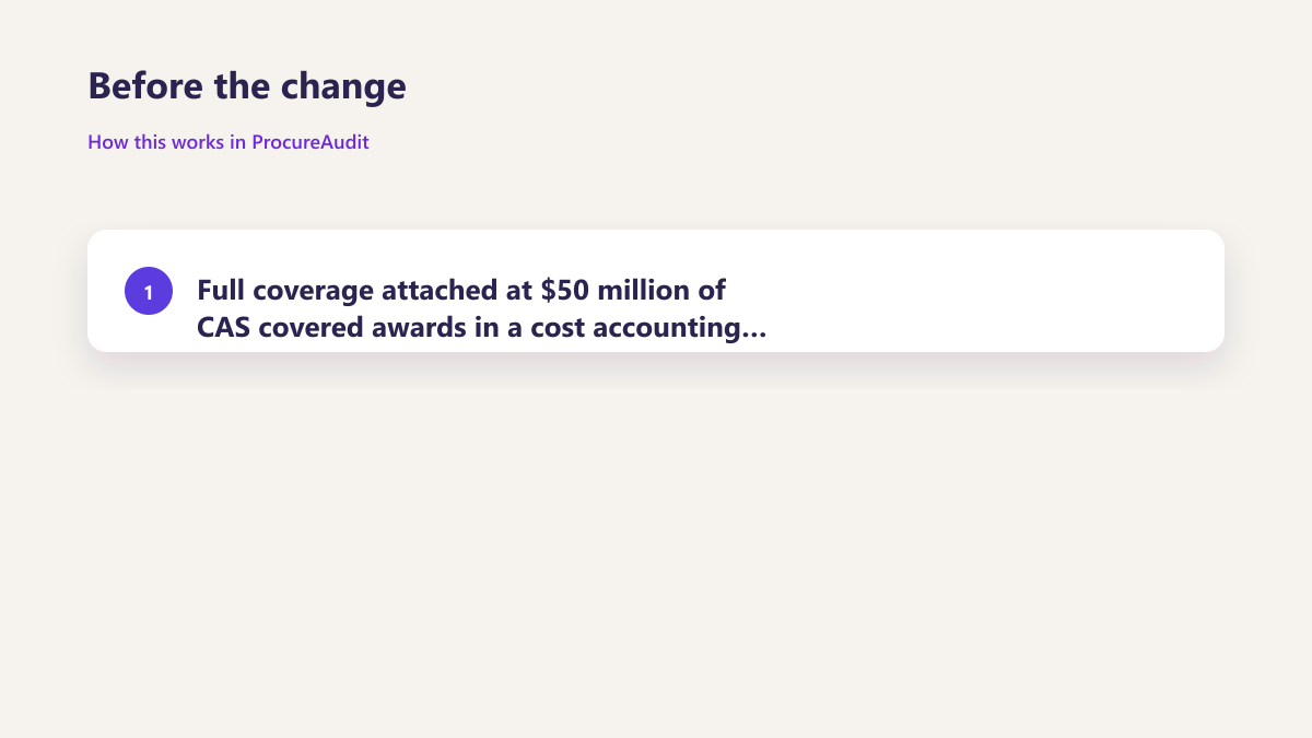 ProcureAudit Before the change