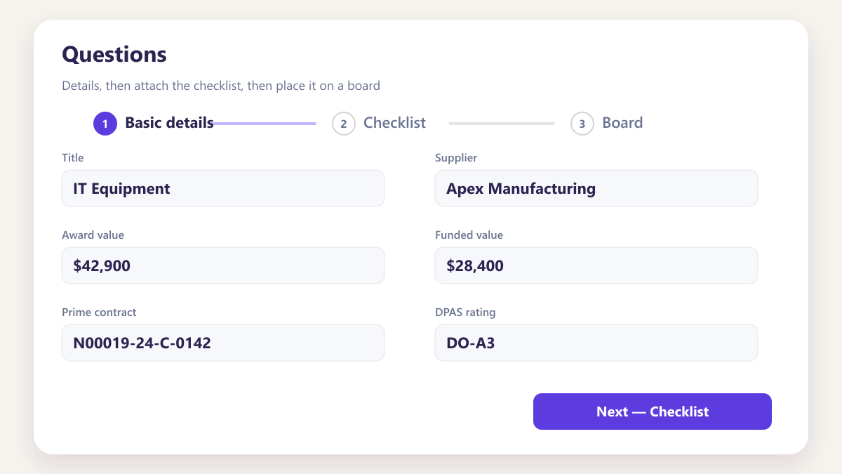 ProcureAudit Questions