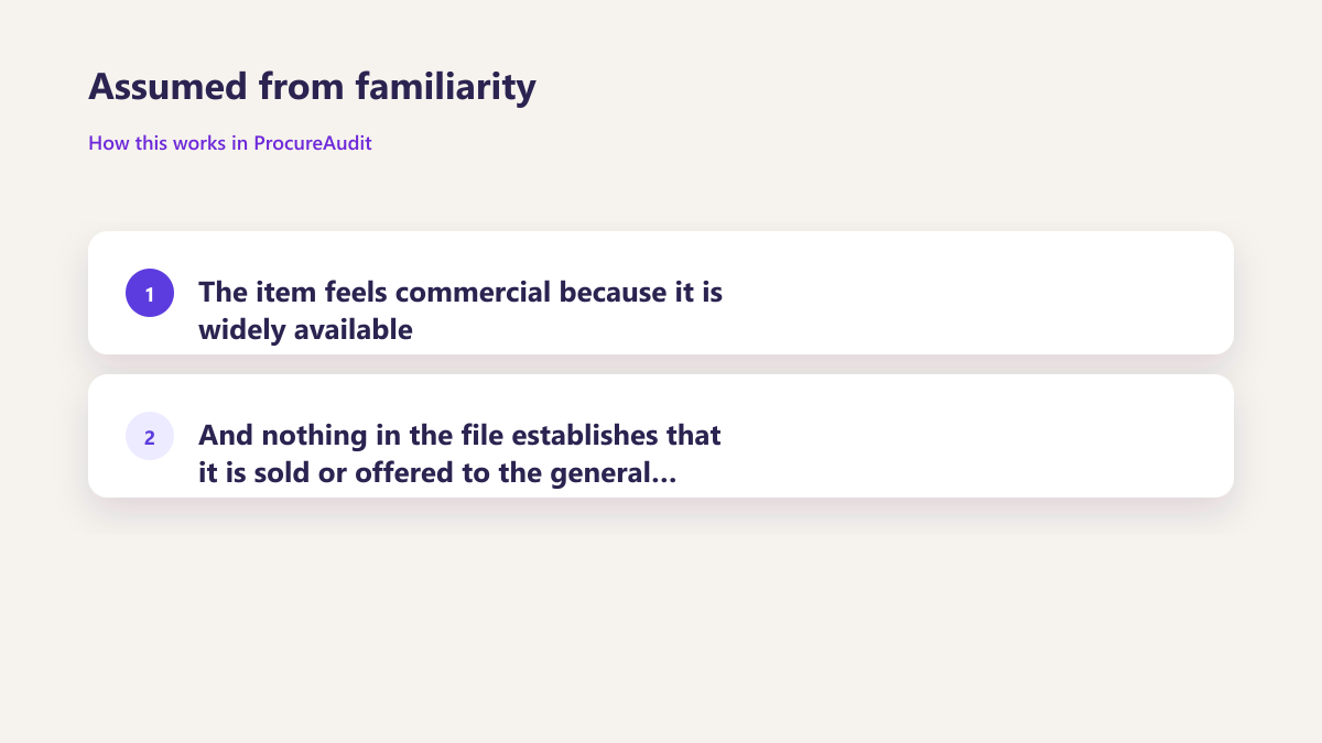 ProcureAudit Assumed from familiarity