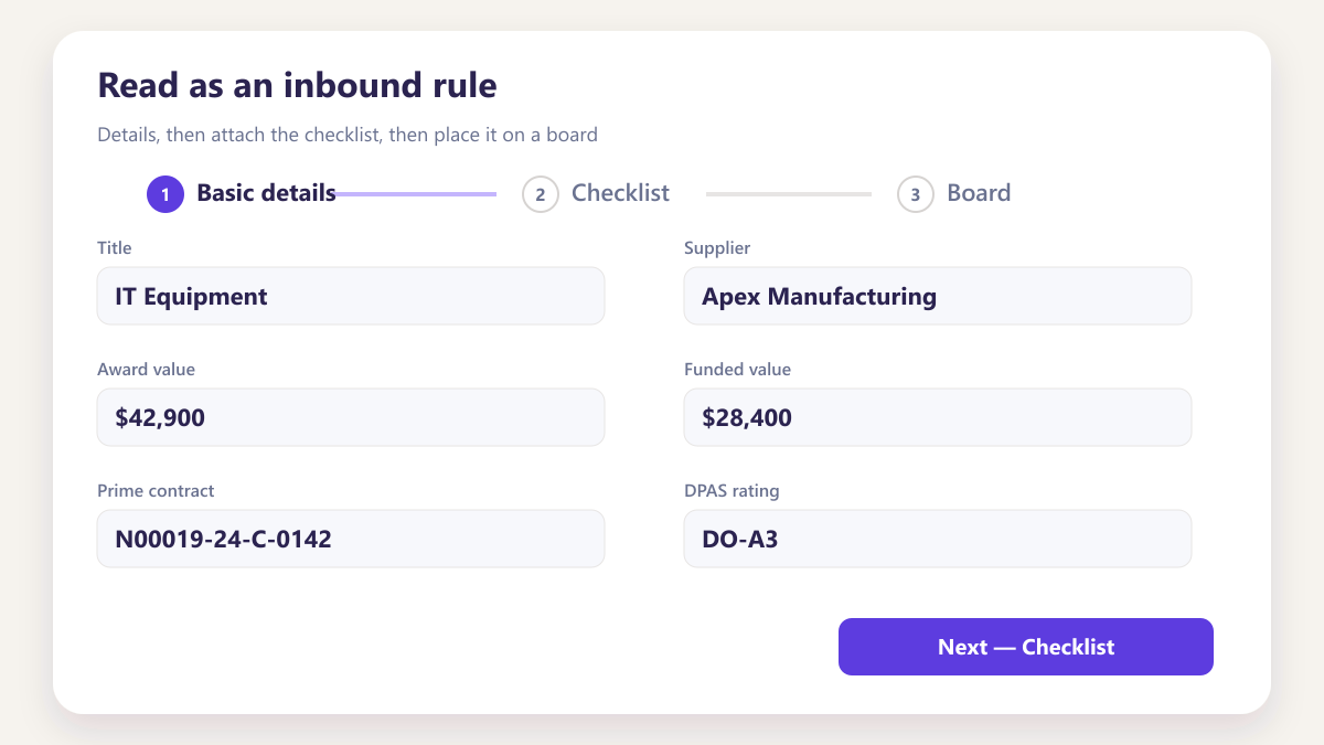 ProcureAudit Read as an inbound rule