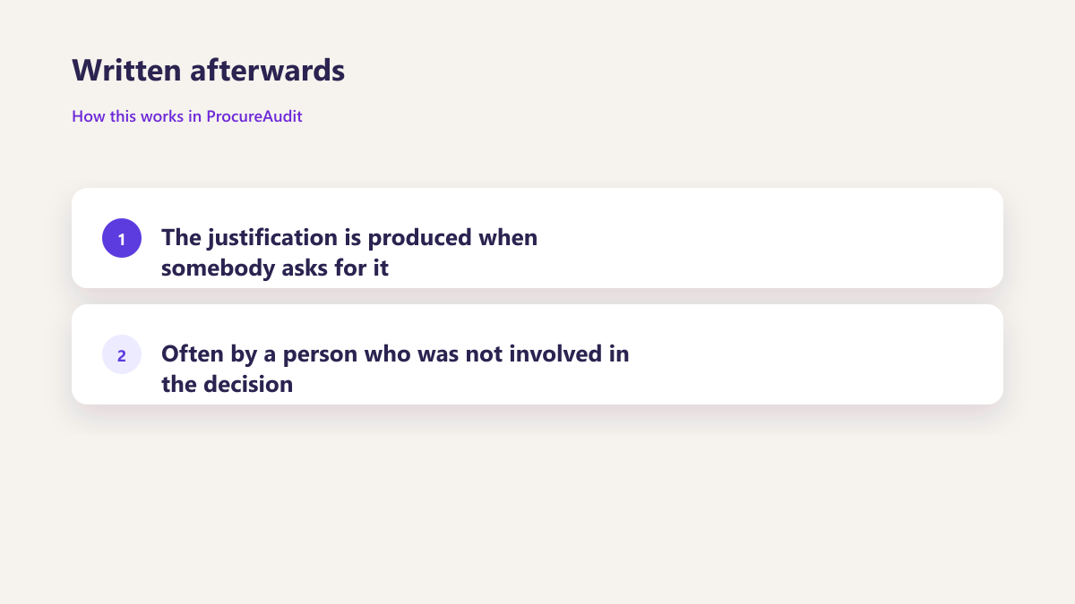 ProcureAudit Written afterwards