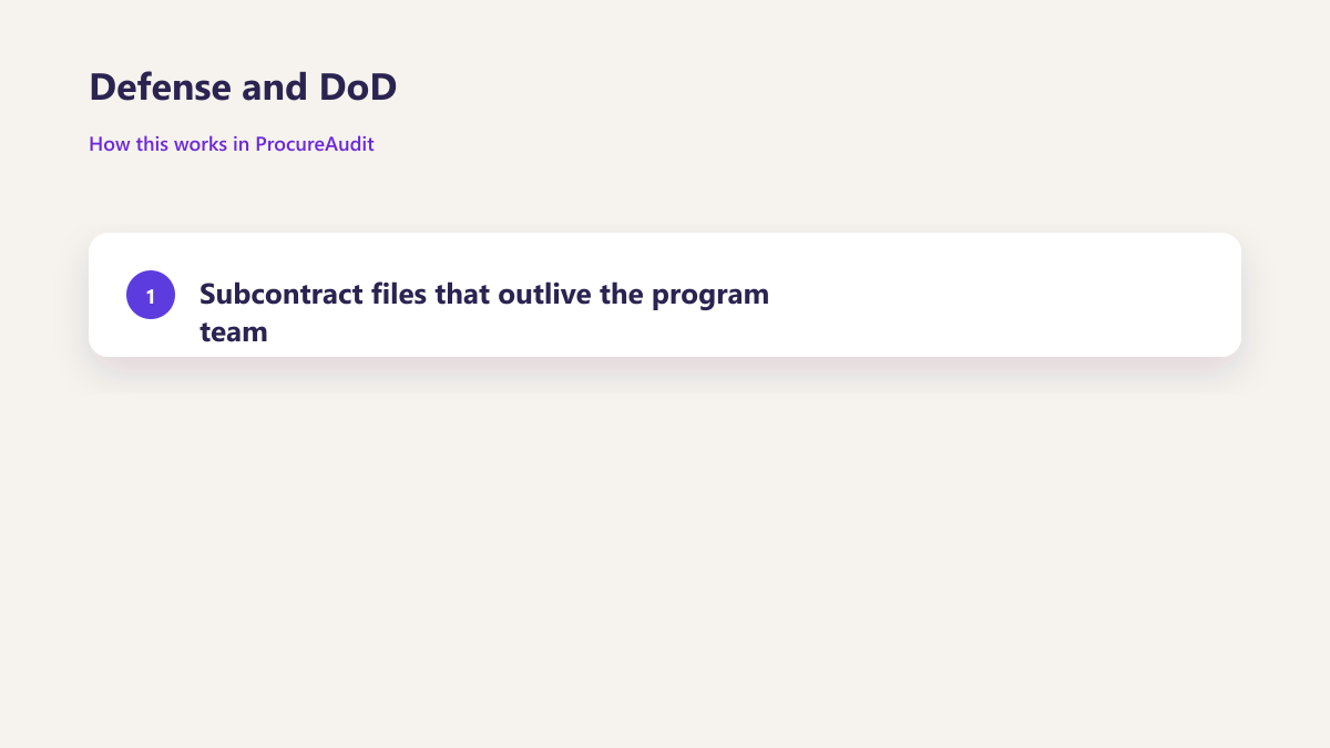 ProcureAudit Defense and DoD