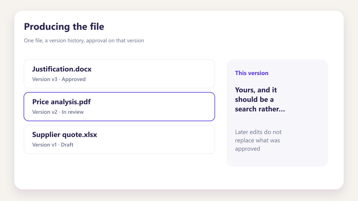 ProcureAudit Producing the file