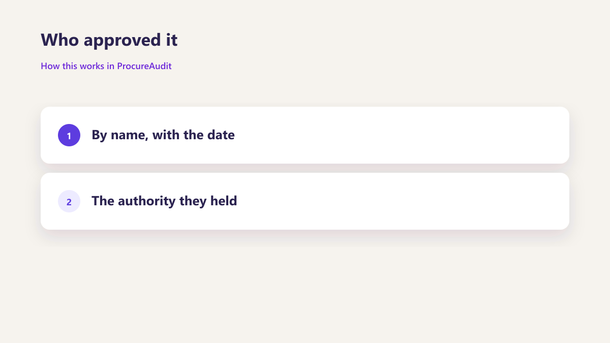 ProcureAudit Who approved it