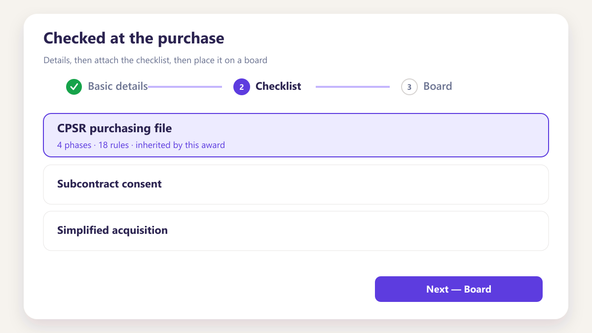 ProcureAudit Checked at the purchase