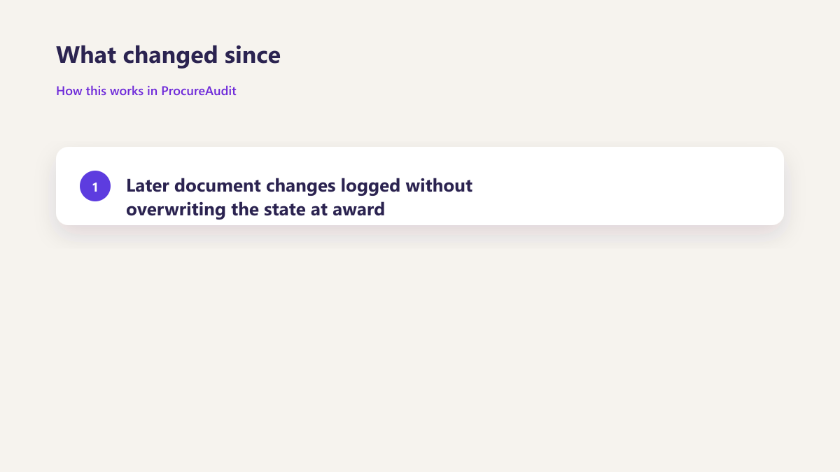 ProcureAudit What changed since