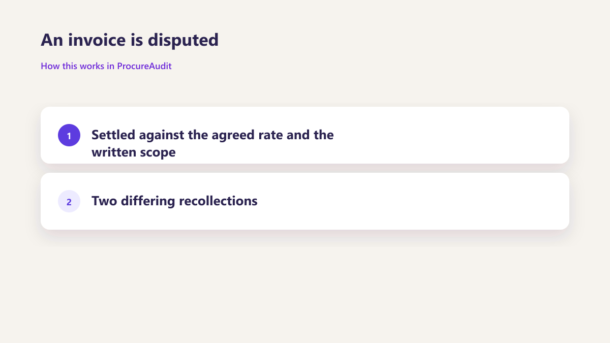 ProcureAudit An invoice is disputed