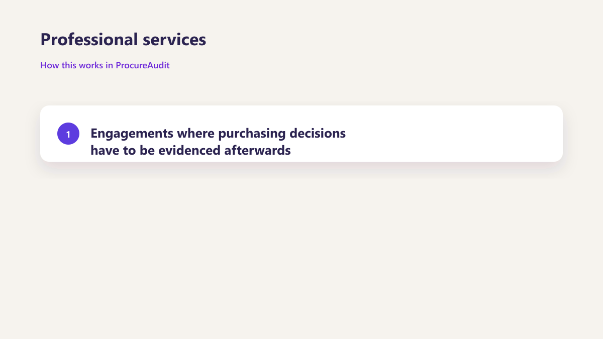 ProcureAudit Professional services